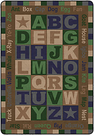 Flagship Carpets ABC Words Rug, 7' 6" x 12', Tranquility