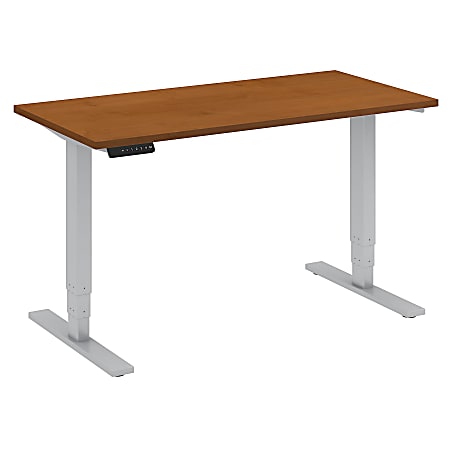 Bush Business Furniture Move 80 Series 48"W x 24"D Height Adjustable Standing Desk, Natural Cherry/Cool Gray Metallic, Premium Installation
