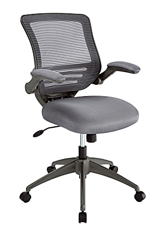 Realspace® Calusa Mesh Mid-Back Chair, Silver