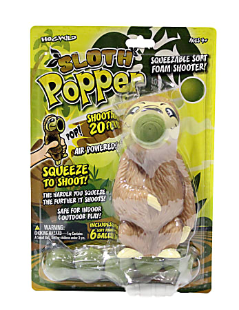 Hog Wild Toys Squeeze Poppers, Sloth