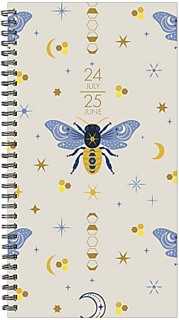 2024-2025 Willow Creek Press Academic Weekly/Monthly Spiral Planner, 3-1/2" x 6-1/2", Honey Bee, July To June, 47699