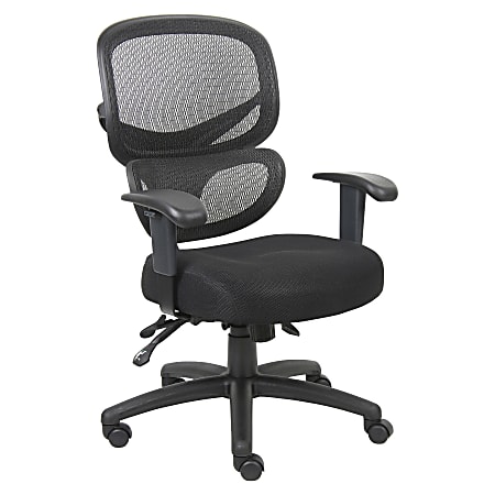 Lorell® Contemporary Ergonomic Mesh/Fabric High-Back Chair, Black
