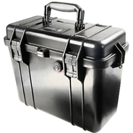 Pelican 1430 Top Loader Case with Office Divider Set - Internal Dimensions: 13.56" Length x 5.76" Width x 11.70" Depth - External Dimensions: 16.9" Length x 9.6" Width x 13.4" Depth - 3.96 gal - Double Throw Latch, Flip Top Closure - Copolymer - Black
