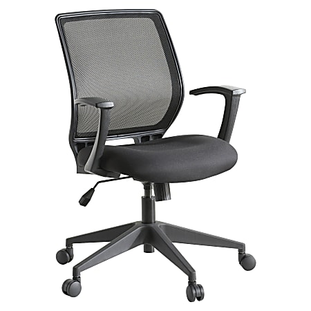 Lorell® Mesh Mid-Back Office Chair, Black