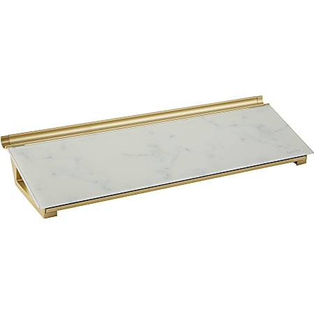 Quartet® Glass Unframed Dry-Erase Whiteboard Desktop Computer Pad, 6" x 18", Marble