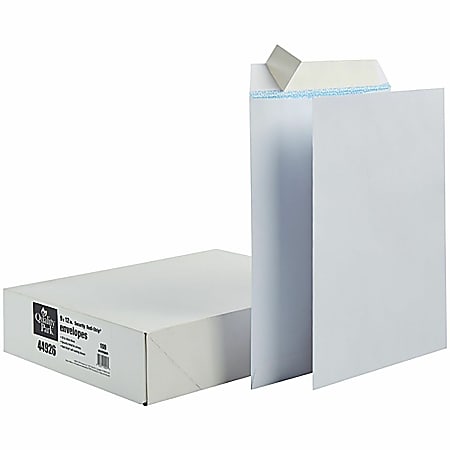Quality Park Redi Strip Security Mailing Envelopes - Multipurpose - 9" Width x 12" Length - Peel Strip - White - 100 / Box