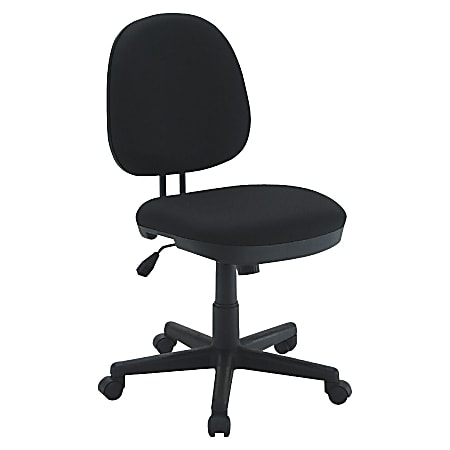 Lorell® Contoured Mid-Back Fabric Task Chair, Black