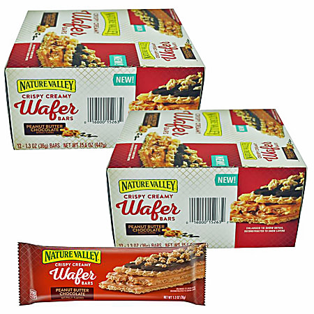 Nature Valley™ Peanut Butter Chocolate Wafer Bars,1.3 Oz, Carton Of 12