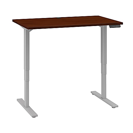Bush Business Furniture Move 80 Series Electric 48"W x 30"D Height Adjustable Standing Desk, Hansen Cherry/Cool Gray Metallic, Standard Delivery