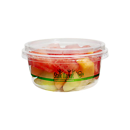 StalkMarket Compostable Hinged Deli Containers, 3" x 4.75", 12 Oz, Clear, Pack Of 600
