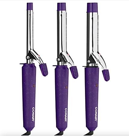 Conair® Supreme Triple Value Pack Curling Irons, Purple/Silver, Pack Of 3 Irons
