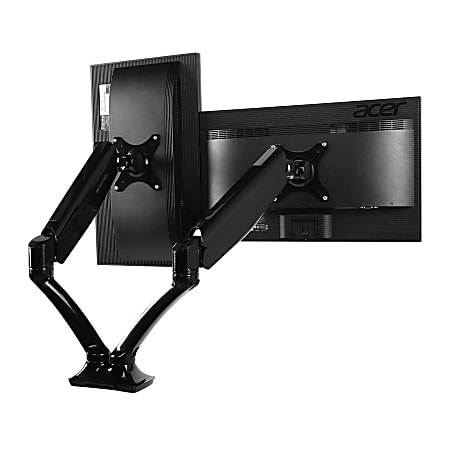 FlexiSpot F7D Dual-Arm Monitor Mount, 16.3"H x 15.7"W x 15.7"D, Black