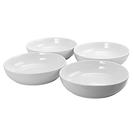 Gibson Home 4-Piece Dinner And Serving Bowls Set, 8-1/2", White