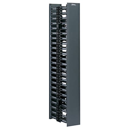 Panduit NetRunner Vertical Cable Manager - Rack Cable Management Panel - Black - 45U Rack Height - 1 Pack