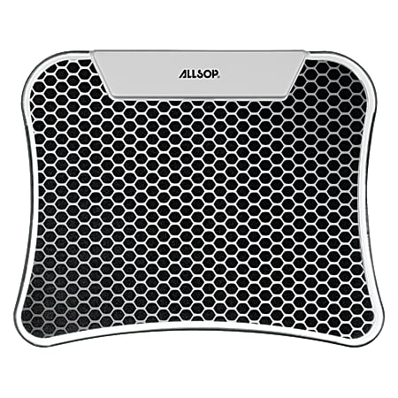 Allsop® LED Mouse Pad/USB Hub, 9" x 11", Hex, Black/Silver