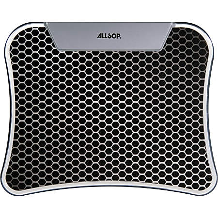 Allsop® LED Mouse Pad/USB Hub, 9" x 11", Hex, Black/Silver