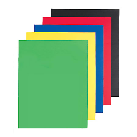 Office Depot® Brand Poster Boards, 22" x 28", Assorted Primary Colors, Pack Of 5