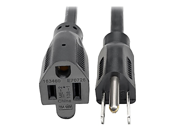 Eaton Tripp Lite Series Power Extension Cord, NEMA 5-15P to NEMA 5-15R - 13A, 120V, 16 AWG, 1 ft. (0.31 m), Black - P02400113A