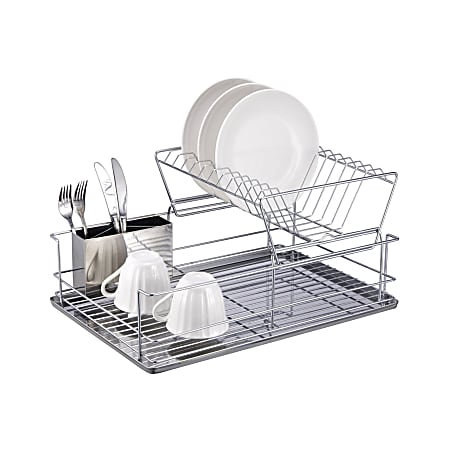 Better Chef 4 Piece Dish Drying Rack Set 15 H x 22 W x 18 12 D Chrome -  Office Depot