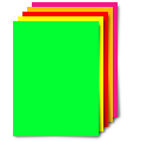 5 Sheets 11 x 14 5 Assorted Colors Neon UCreate Neon Poster Board 