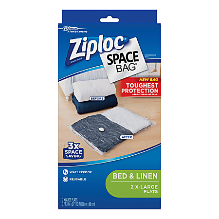 Ziploc® Space Bags, X-Large, Clear, Pack Of 2