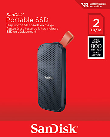 SanDisk&reg; Portable Solid State Drive, 2TB, Gray