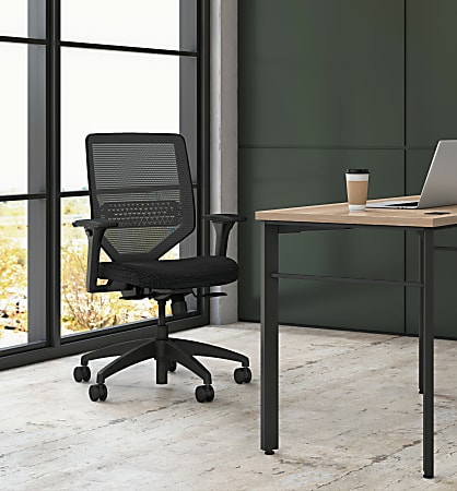 HON Solve Fabric Mid Back Task Chair Ilira Stretch Mesh Back