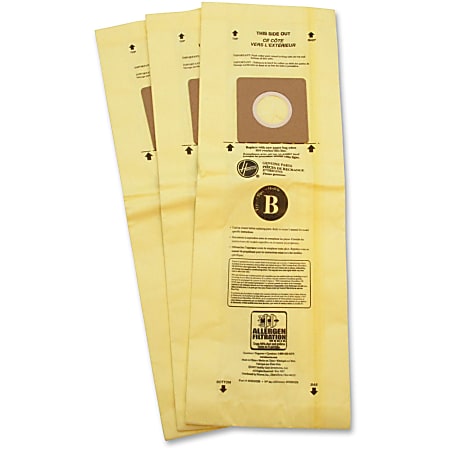 Hoover TaskVac Type-B Allergen Bags - 36 / Carton - Type B - White