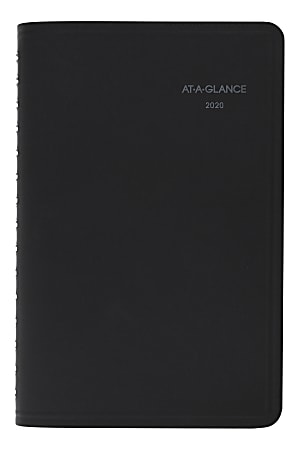 AT-A-GLANCE® QuickNotes® Weekly/Monthly Planner, 5-1/2" x 8-1/2", Black, January To December 2020, 760205  