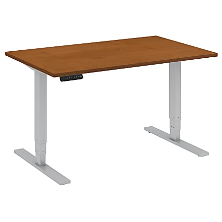 Bush Business Furniture Move 80 Series 48"W x 30"D Height Adjustable Standing Desk, Natural Cherry/Cool Gray Metallic, Premium Installation