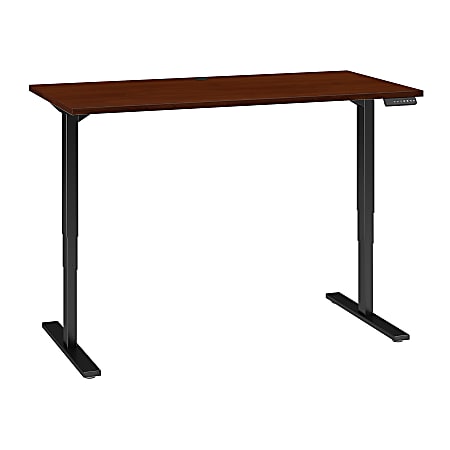 Bush Business Furniture Move 80 Series 60"W x 30"D Height Adjustable Standing Desk, Hansen Cherry/Black Base, Premium Installation