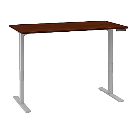 Bush Business Furniture Move 80 Series Electric 60"W x 30"D Height Adjustable Standing Desk, Hansen Cherry/Cool Gray Metallic, Standard Delivery