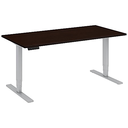 Bush Business Furniture Move 80 Series 60"W x 30"D Height Adjustable Standing Desk, Mocha Cherry/Cool Gray Metallic, Premium Installation