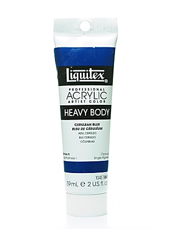 Liquitex Heavy Body Professional Artist Acrylic Colors, 2 Oz, Cerulean Blue, Pack Of 2