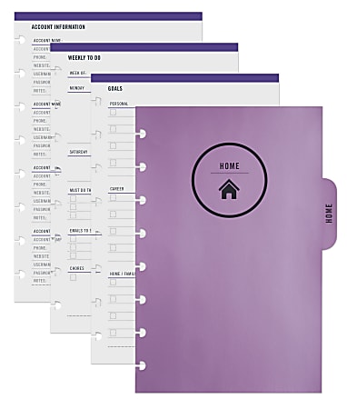 TUL™ Discbound Refill Home Inserts, 5 1/2" x 8 1/2", 100 Pages (50 Sheets), White