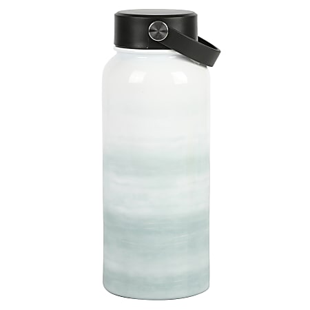 Gibson Home Brampton Stainless Steel Double Wall Thermal Bottle With Lid, 30 Oz, Mint