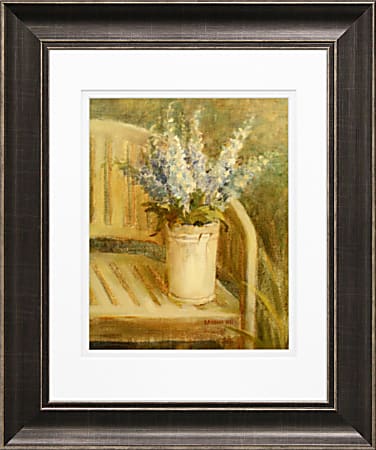 Timeless Frames Diana Pewter-Framed Floral Artwork, 11" x 14", Larkspur Bouquet On Bench 