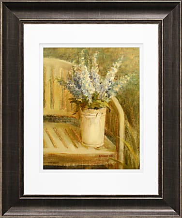 Timeless Frames Diana Pewter-Framed Floral Artwork, 11" x 14", Larkspur Bouquet On Bench