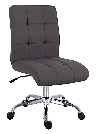 Brenton Studio® Dexie Quilted Fabric Low-Back Task Chair, Gray