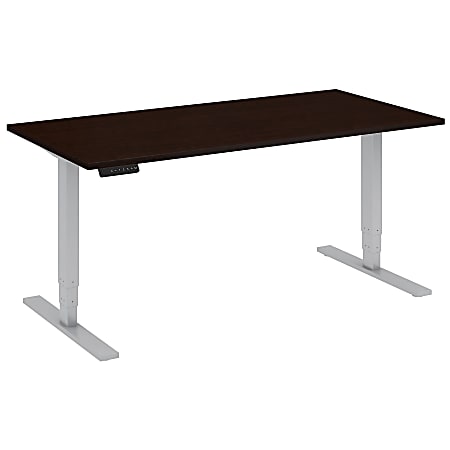 Bush Business Furniture Move 80 Series 60"W x 30"D Height Adjustable Standing Desk, Mocha Cherry Satin/Cool Gray Metallic, Premium Installation