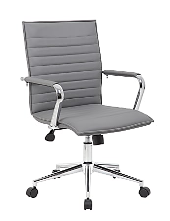 Boss Office Products Sleek Ribbed Task Chair, Gray