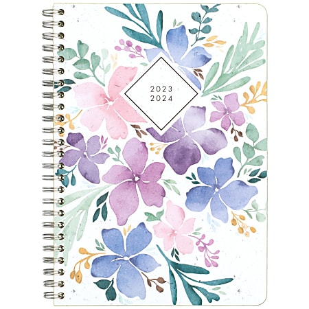 2023-2024 Cambridge® GreenPath Academic Weekly/Monthly Planner, 5-1/2" x 8-1/2", Floral, July 2023 to June 2024, GP40-200A
