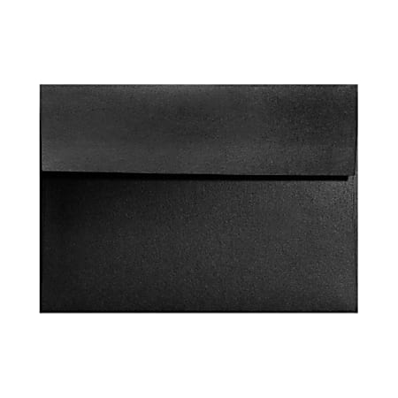 LUX Invitation Envelopes, A7, Gummed Seal, Black Satin, Pack Of 50