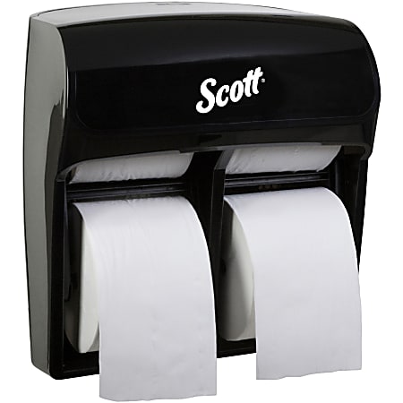 Scott Pro High Capacity SRB Toilet Paper Dispenser - Roll Dispenser - 4 x Roll - 12.8" Height x 11.3" Width x 6.2" Depth - Plastic - Black - Compact, Durable - 1 Each