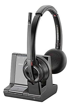 Poly Savi 8200 Office 8220 Headset - Stereo - Wireless - Bluetooth/DECT 6.0 - 449.5 ft - 32 Ohm - 20 Hz - 20 kHz - Over-the-head - Binaural - Ear-cup - Noise Cancelling Microphone