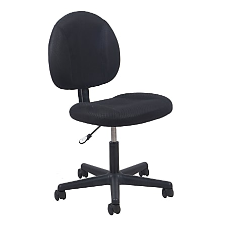 Essentials by OFM Swivel Upholstered Fabric Mid Back Task Chair Black