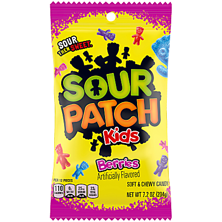 Sour Patch Kids Berries, 7.2 Oz, Pack Of 12 Bags