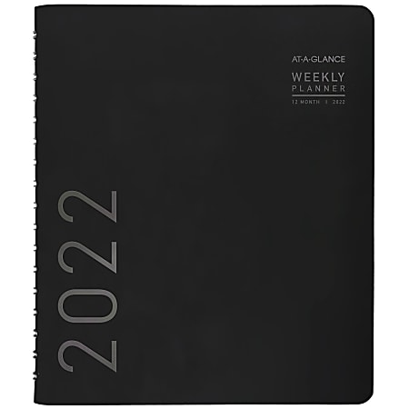 AT-A-GLANCE® Contemporary Weekly/Monthly Planner, 7” x 8-3/4”, Black, January To December 2022, 70545X05