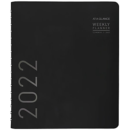 AT-A-GLANCE® Contemporary Weekly/Monthly Planner, 7” x 8-3/4”, Black, January To December 2022, 70545X05