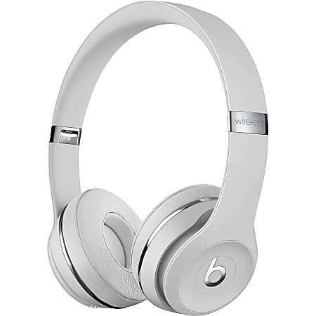 Beats by Dr. Dre Solo3 Wireless The Beats Icon Collection Satin Silver Stereo Wireless Bluetooth Over the head Binaural Circumaural Satin Silver - Office Depot
